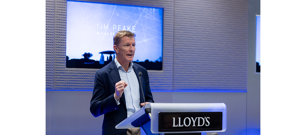 Image of Astronaut Tim Peake delivering a speech