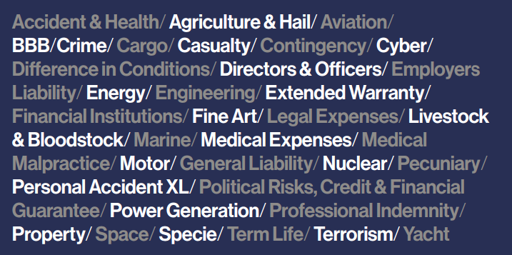 Lloyd's classes of business