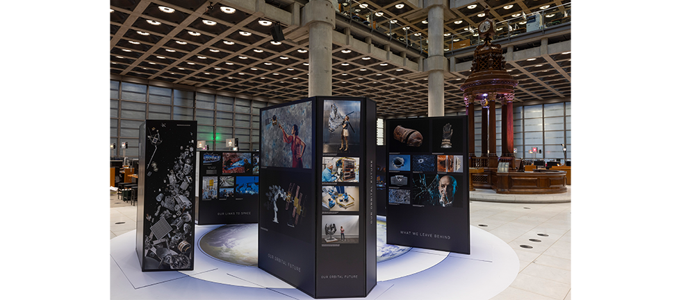 Image of the 'Crowded Space' exhibition in the Lloyd's Underwriting Room