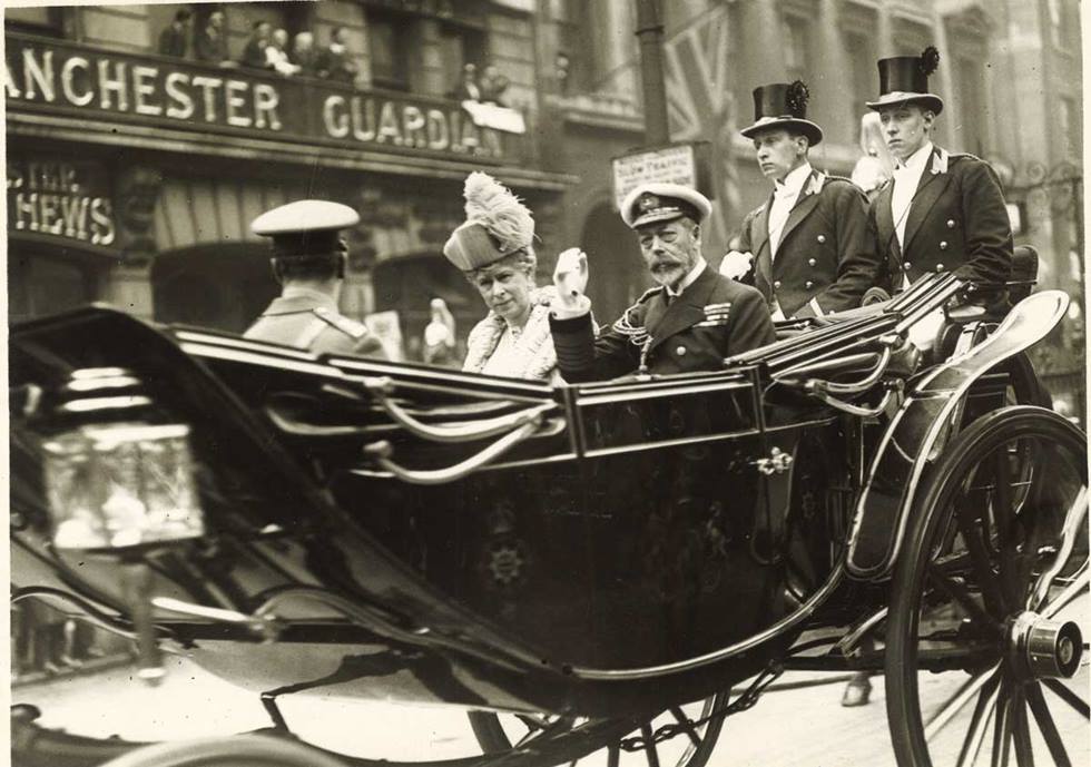 King George V and Queen Mary arriving at Lloyd’s to lay the foundation stone for the 1928 building (the site of Lloyd’s current building) May 23 1925